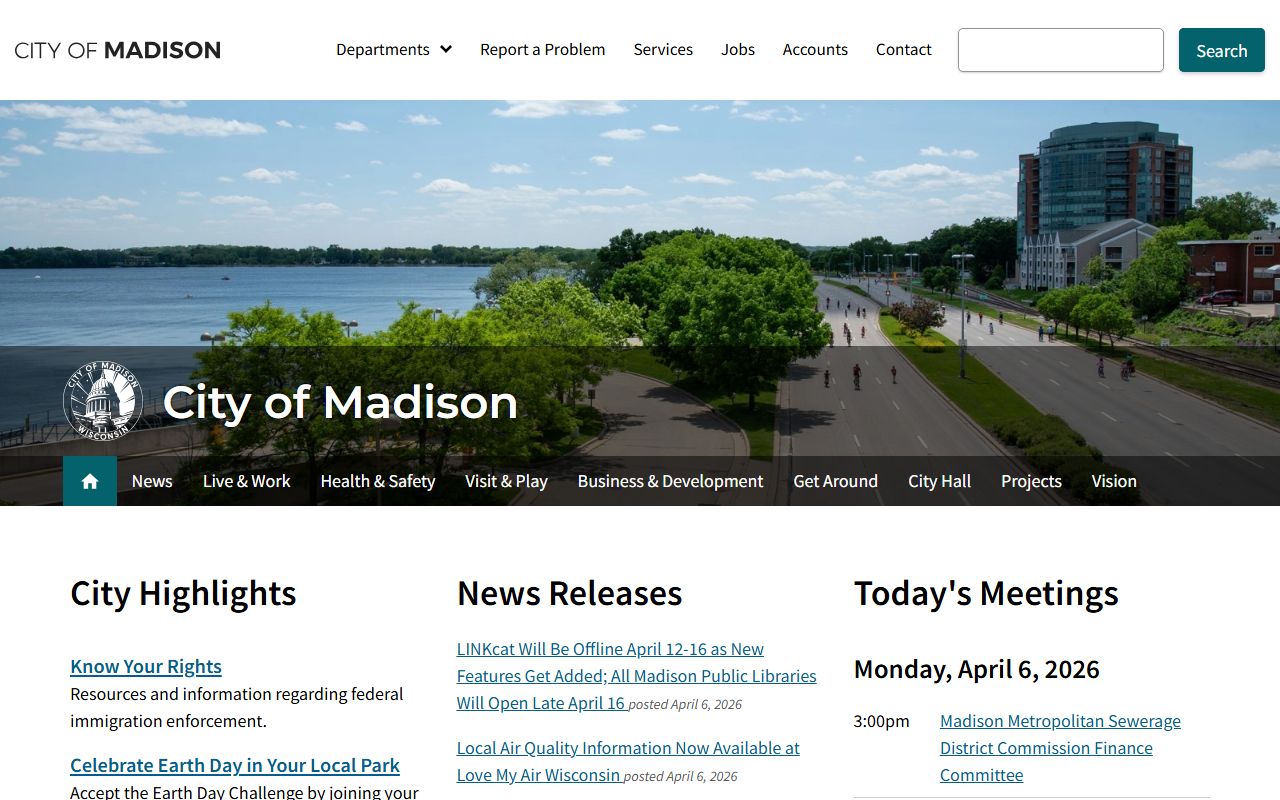 Madison Phone Directory city portal screenshot