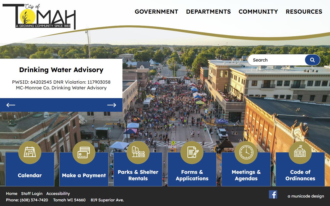 Tomah Phone Directory city portal