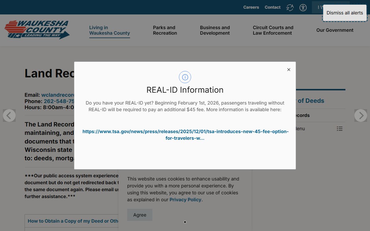Brookfield Phone Directory Waukesha County land records