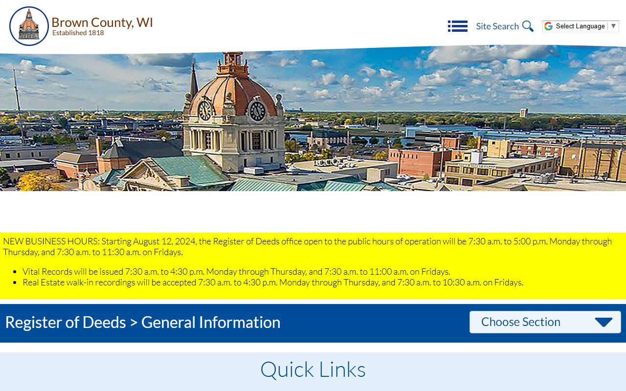 Brown County Phone Directory Register of Deeds